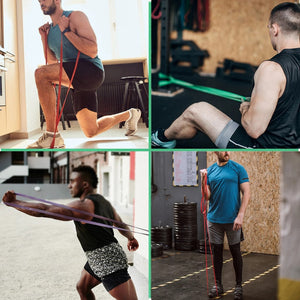 a product demonstration of different resistance band strengths 2.